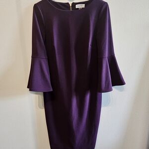 Calvin Klein Bell Sleeve Sheath Dress